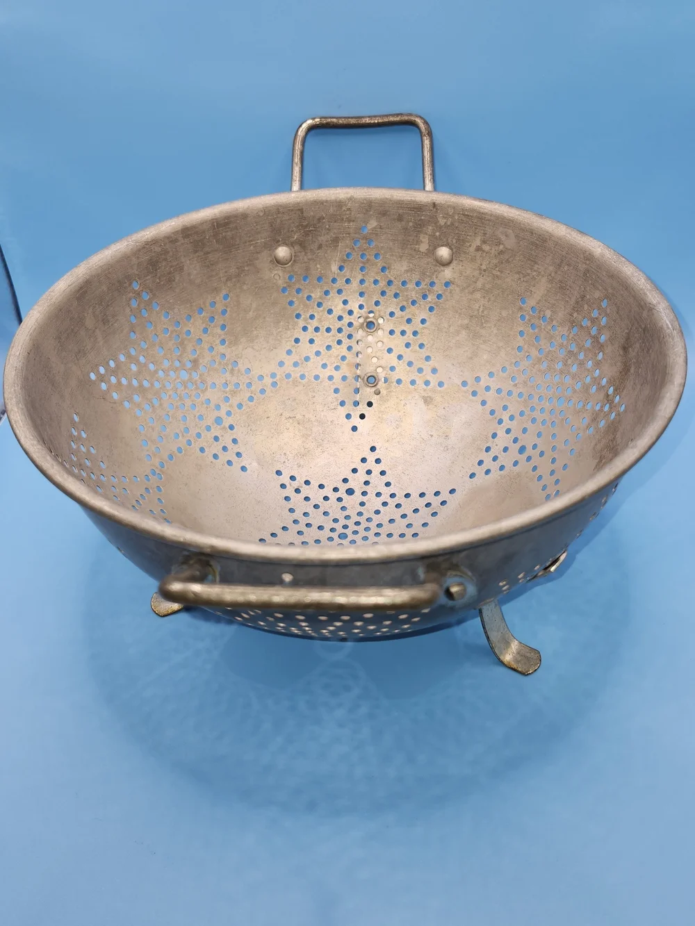 VTG Mirro Aluminum 7 Star Colander Footed Strainer Sieve MCM Kitchen Decor/9in